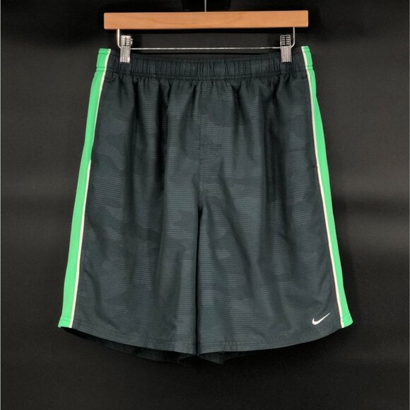 Nike Mens Lined 9" Athletic Shorts Green Activewear Athleisure Sportswear - Picture 1 of 10